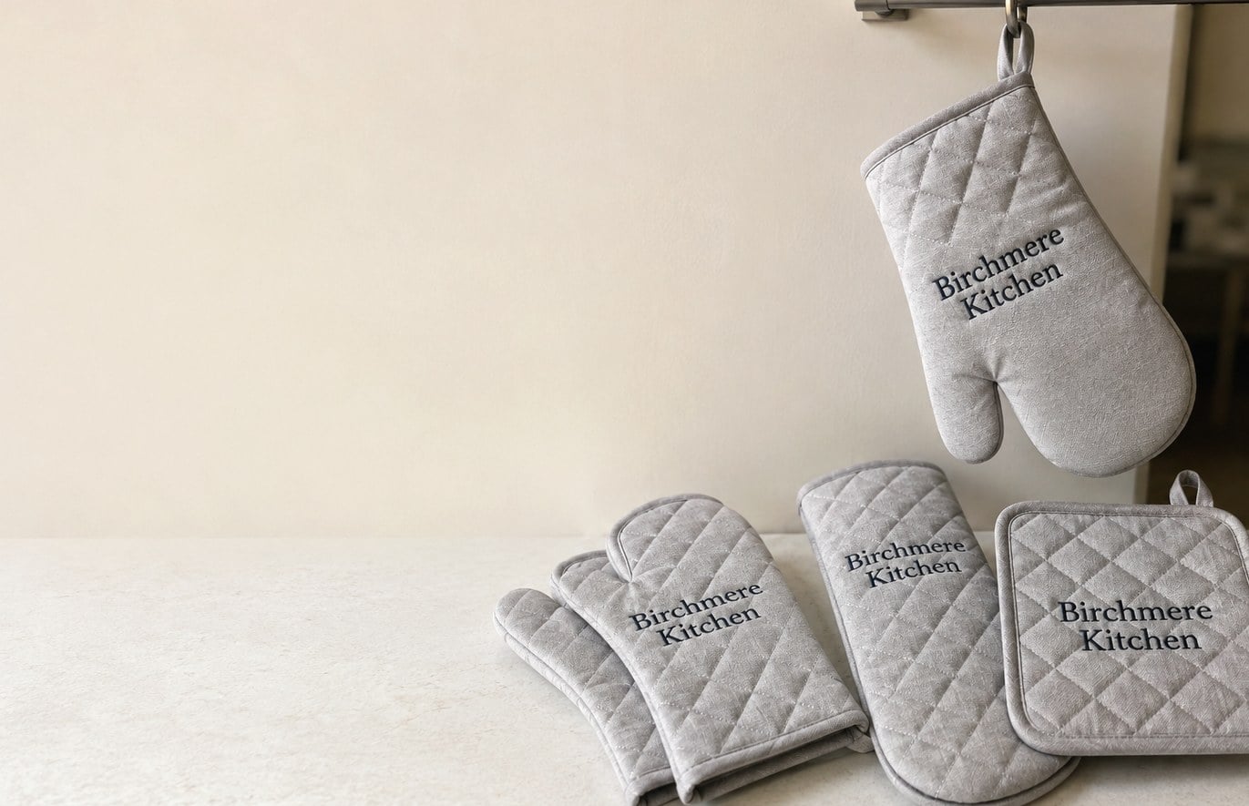 Custom printed oven mitts with logo