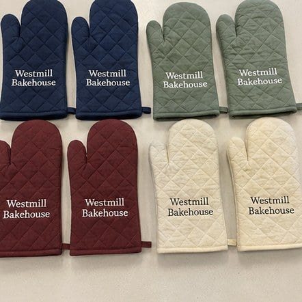 Customized oven mitts for realtors and closing gifts