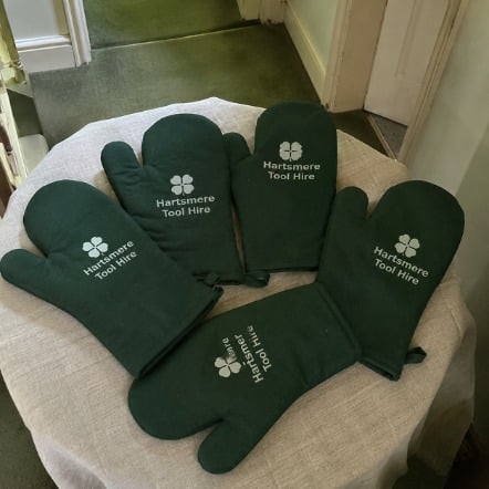 Oven mitts with logo printing
